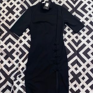 Black dress with slit